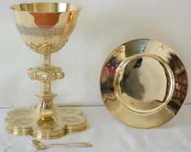 Solid silver gilt antique Gothic Chalice